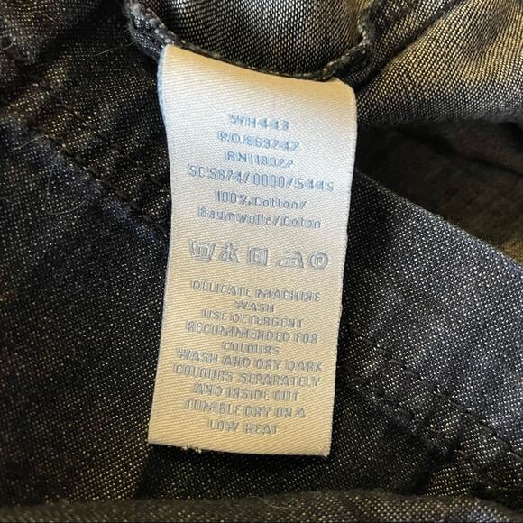 BODEN RUSTIC COUNTRY WESTERN BOHO COTTON DENIM BLUE DRESS 6L - Picture 7 of 8